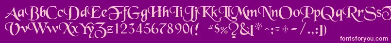 Blackchancery Font – Pink Fonts on Purple Background