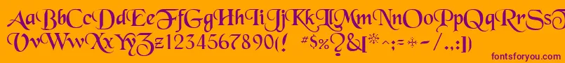 More about Blackchancery Font Blackchancery Font – Purple Fonts on Orange Background