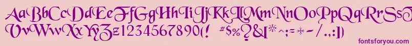 Blackchancery Font – Purple Fonts on Pink Background