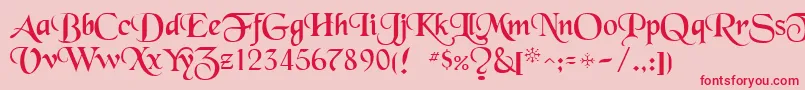 Blackchancery Font – Red Fonts on Pink Background