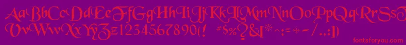 Blackchancery Font – Red Fonts on Purple Background