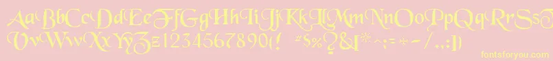 Blackchancery Font – Yellow Fonts on Pink Background