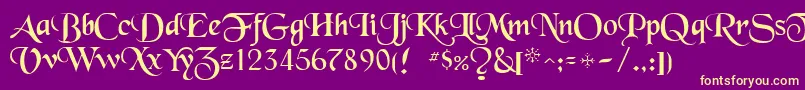 Blackchancery Font – Yellow Fonts on Purple Background