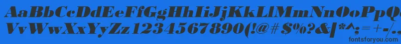 UrwbodonidextbolwidOblique Font – Black Fonts on Blue Background