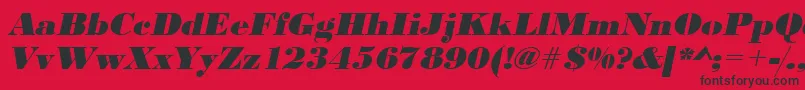 UrwbodonidextbolwidOblique-Schriftart – Schwarze Schriften auf rotem Hintergrund