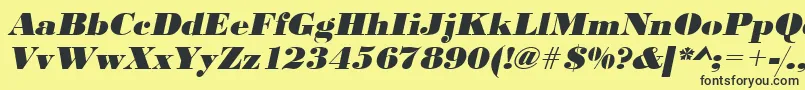 UrwbodonidextbolwidOblique Font – Black Fonts on Yellow Background