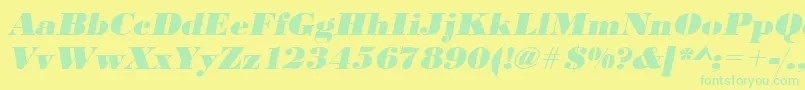 UrwbodonidextbolwidOblique Font – Green Fonts on Yellow Background