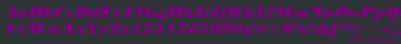 UrwbodonidextbolwidOblique-fontti – violetit fontit mustalla taustalla