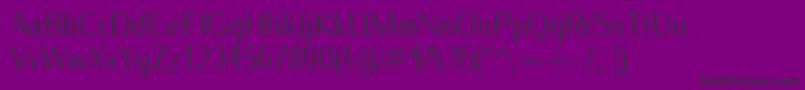 Weitere Informationen zur IwonacondlightRegular-Schriftart IwonacondlightRegular-Schriftart – Schwarze Schriften auf violettem Hintergrund