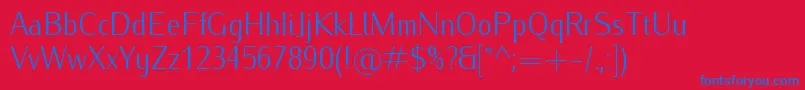 IwonacondlightRegular Font – Blue Fonts on Red Background
