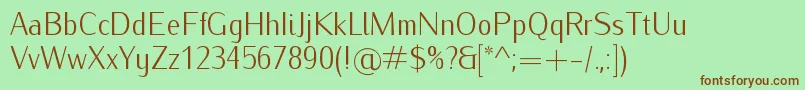 IwonacondlightRegular-fontti – ruskeat fontit vihreällä taustalla