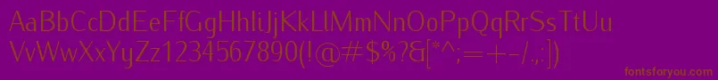 Шрифт IwonacondlightRegular – коричневые шрифты на фиолетовом фоне