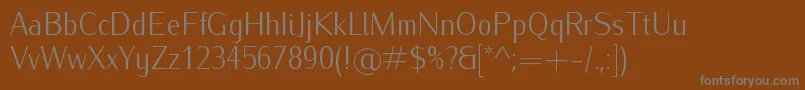 Шрифт IwonacondlightRegular – серые шрифты на коричневом фоне