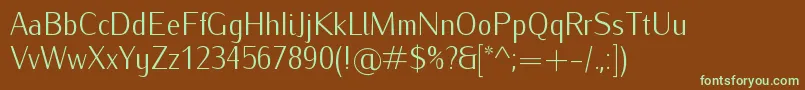 IwonacondlightRegular Font – Green Fonts on Brown Background