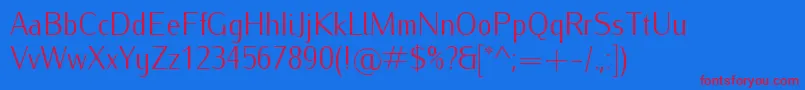 IwonacondlightRegular Font – Red Fonts on Blue Background