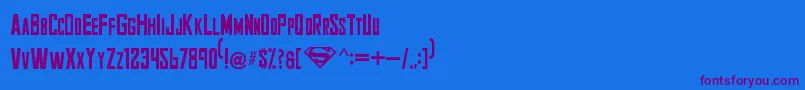 SmallvilleSolid Font – Purple Fonts on Blue Background