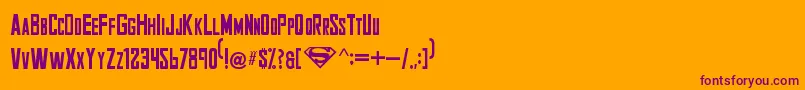 SmallvilleSolid Font – Purple Fonts on Orange Background