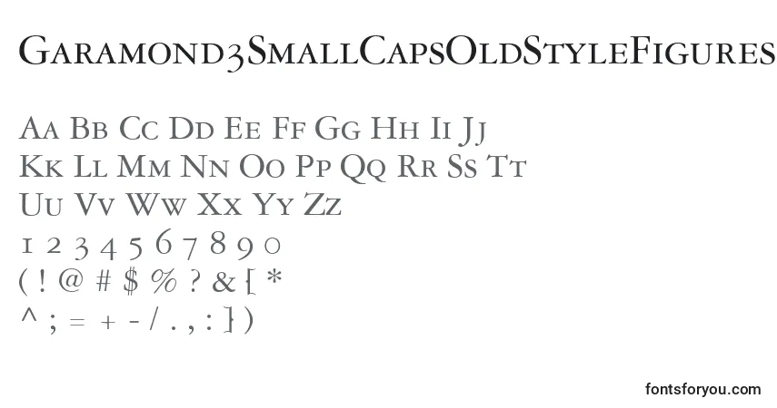 Garamond3SmallCapsOldStyleFigures-fontti – aakkoset, numerot, erikoismerkit