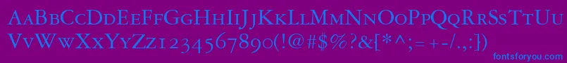 Garamond3SmallCapsOldStyleFigures Font – Blue Fonts on Purple Background