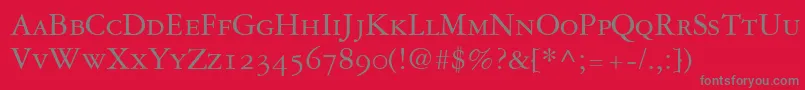 Garamond3SmallCapsOldStyleFigures Font – Gray Fonts on Red Background