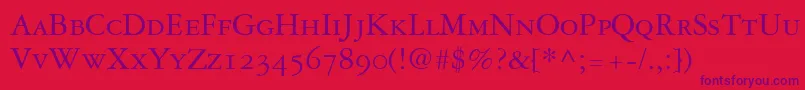 Garamond3SmallCapsOldStyleFigures Font – Purple Fonts on Red Background