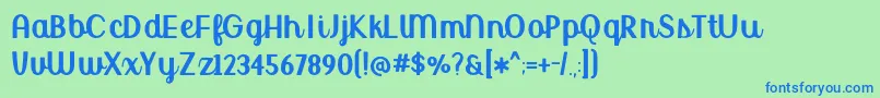 BmdUptownMarketUpright Font – Blue Fonts on Green Background