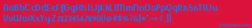 BmdUptownMarketUpright Font – Blue Fonts on Red Background