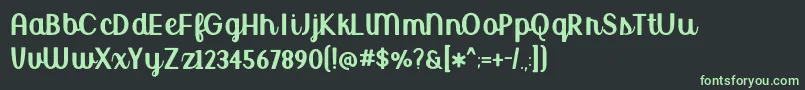 フォントBmdUptownMarketUpright – 黒い背景に緑の文字