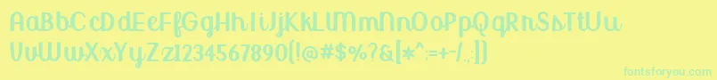 BmdUptownMarketUpright Font – Green Fonts on Yellow Background