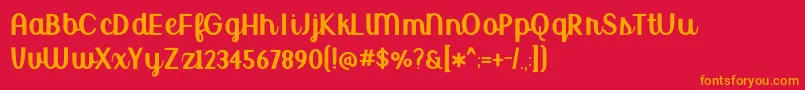 BmdUptownMarketUpright Font – Orange Fonts on Red Background