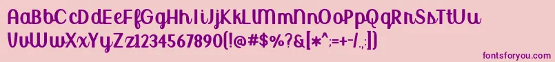 BmdUptownMarketUpright Font – Purple Fonts on Pink Background