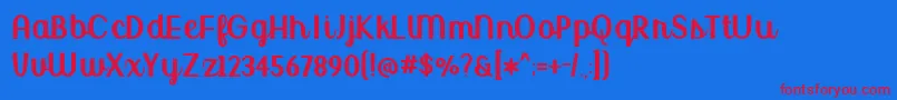BmdUptownMarketUpright-fontti – punaiset fontit sinisellä taustalla