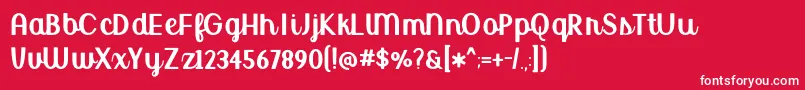 Шрифт BmdUptownMarketUpright – белые шрифты на красном фоне