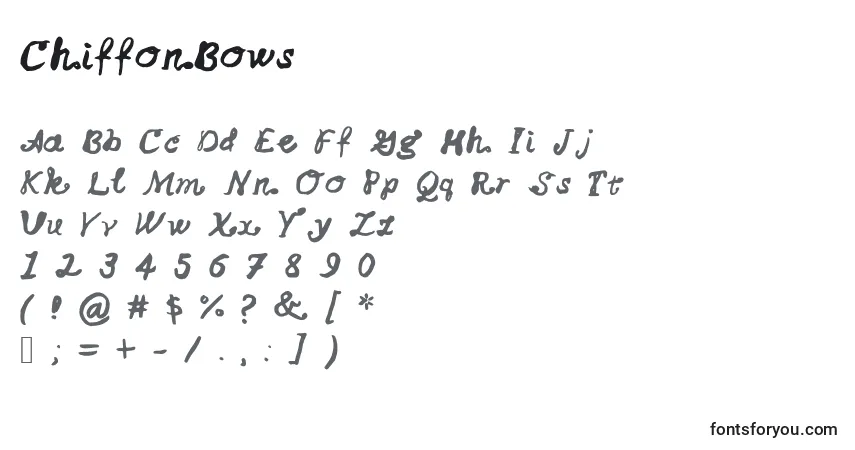 Шрифт ChiffonBows – алфавит, цифры, специальные символы