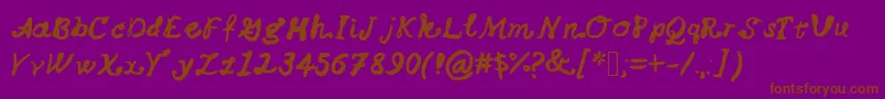 ChiffonBows-Schriftart – Braune Schriften auf violettem Hintergrund