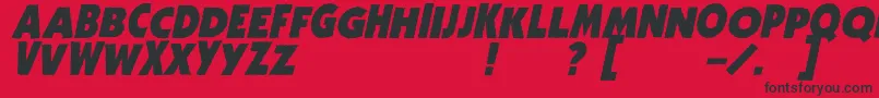 ZhukovZippoItalic Font – Black Fonts on Red Background