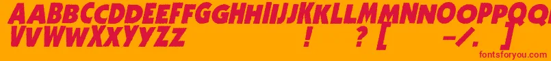 ZhukovZippoItalic Font – Red Fonts on Orange Background