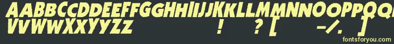 ZhukovZippoItalic Font – Yellow Fonts on Black Background