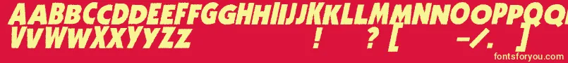 ZhukovZippoItalic Font – Yellow Fonts on Red Background