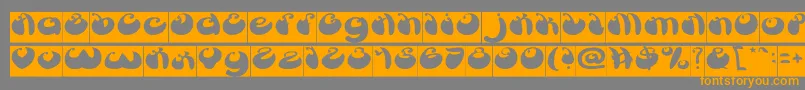 ButterflyInverse-Schriftart – Orangefarbene Schriften auf grauem Hintergrund
