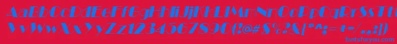 MarqueeengravedItalic Font – Blue Fonts on Red Background