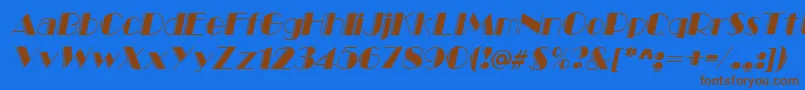 MarqueeengravedItalic Font – Brown Fonts on Blue Background