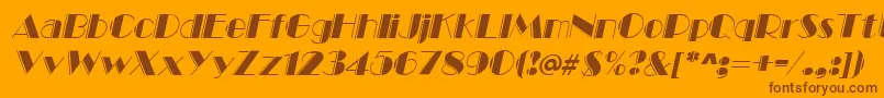 MarqueeengravedItalic Font – Brown Fonts on Orange Background