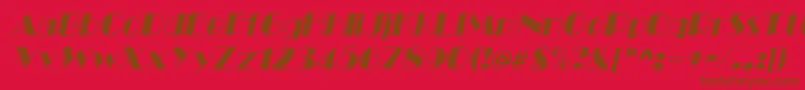Fonte MarqueeengravedItalic – fontes marrons em um fundo vermelho
