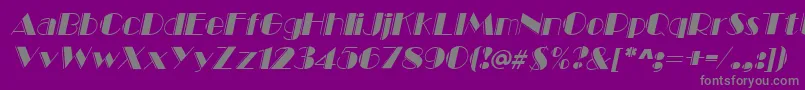 MarqueeengravedItalic-fontti – harmaat kirjasimet violetilla taustalla