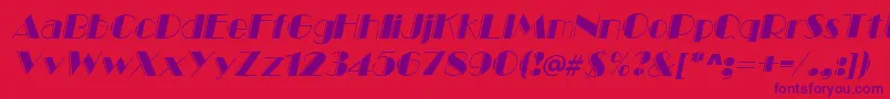 MarqueeengravedItalic Font – Purple Fonts on Red Background