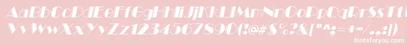 フォントMarqueeengravedItalic – ピンクの背景に白い文字