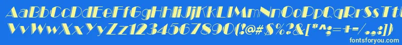 MarqueeengravedItalic Font – Yellow Fonts on Blue Background