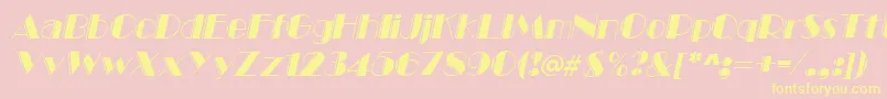 MarqueeengravedItalic-Schriftart – Gelbe Schriften auf rosa Hintergrund