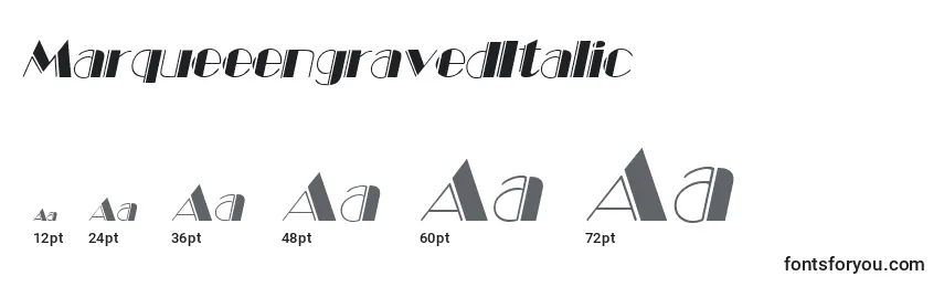 MarqueeengravedItalic Font Sizes